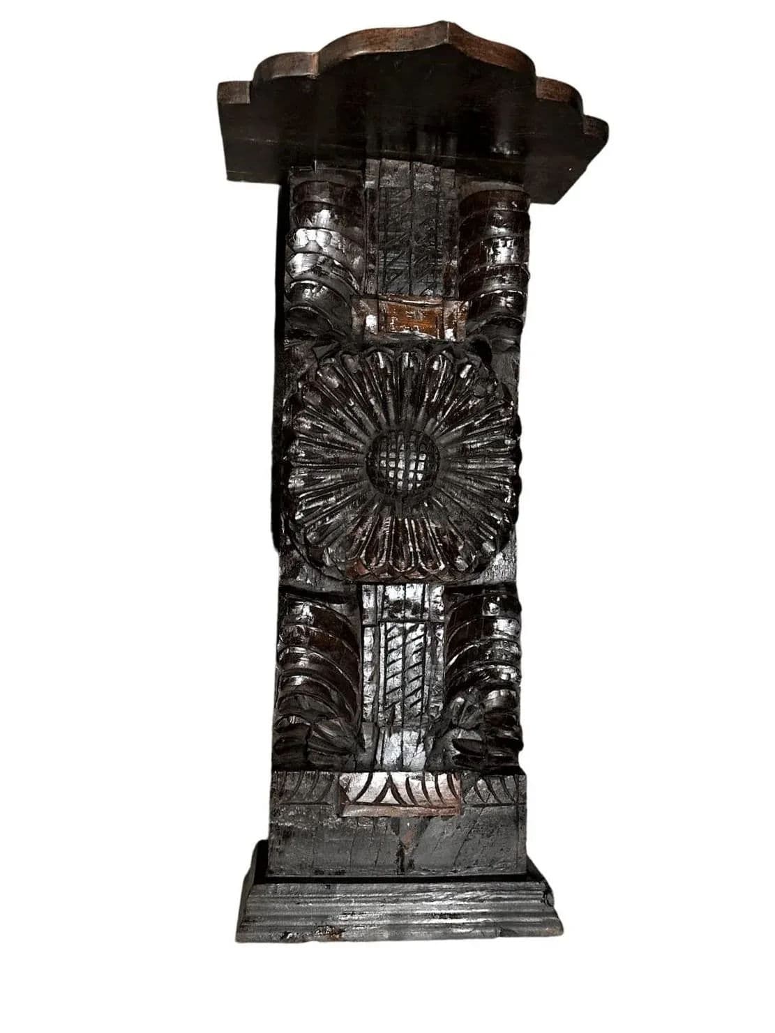 Heavily Carved Mexican Pedestal or Plant Stand - Thumbnail 6