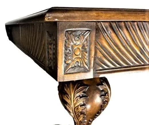 Solid Carved Walnut Mediterranean Style Library Table - Early 21st Century - Thumbnail 3