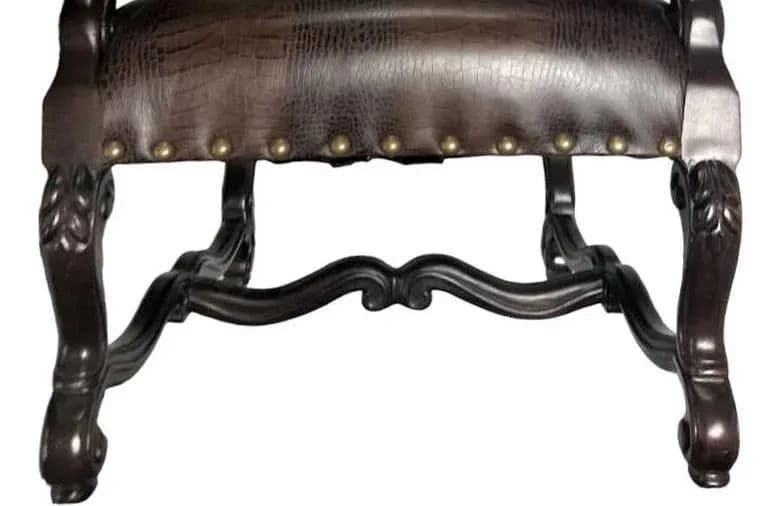 Hacienda Chair Upholstered With Jungle Animals Tapestry and Embossed Cowskin - Thumbnail 10