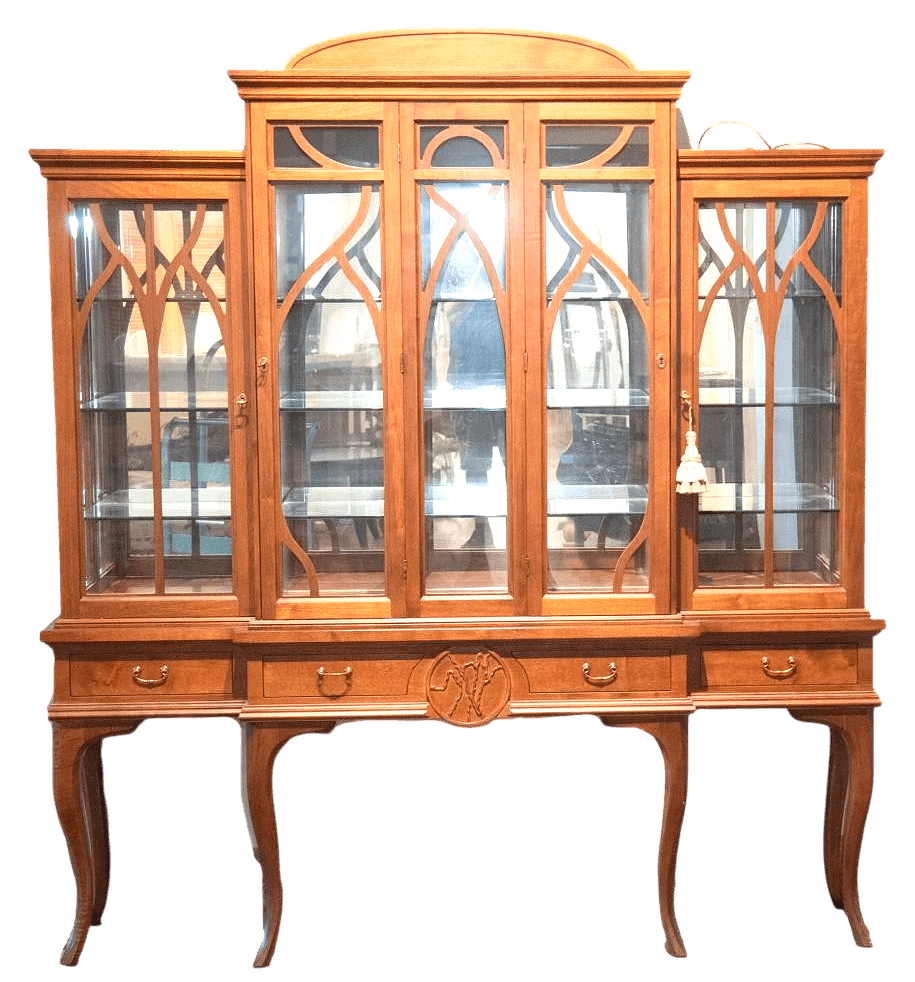 Davide Rocchi 85" W X 79" H Four Door Cherry Wood Breakfront Made in Florence - Thumbnail 2