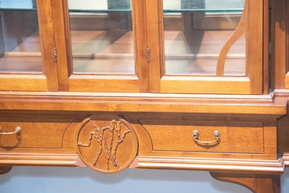 Davide Rocchi 85" W X 79" H Four Door Cherry Wood Breakfront Made in Florence - Thumbnail 6