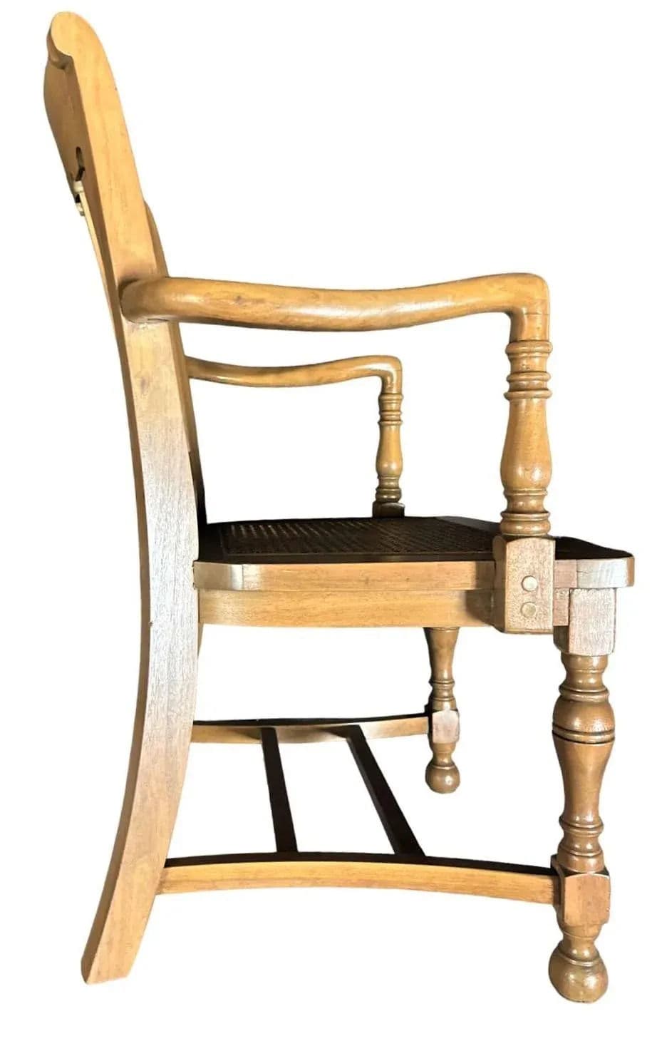 Cerused Walnut and Cane Chairs in a Mid 20th Century Spanish Style - a Pair - Thumbnail 4