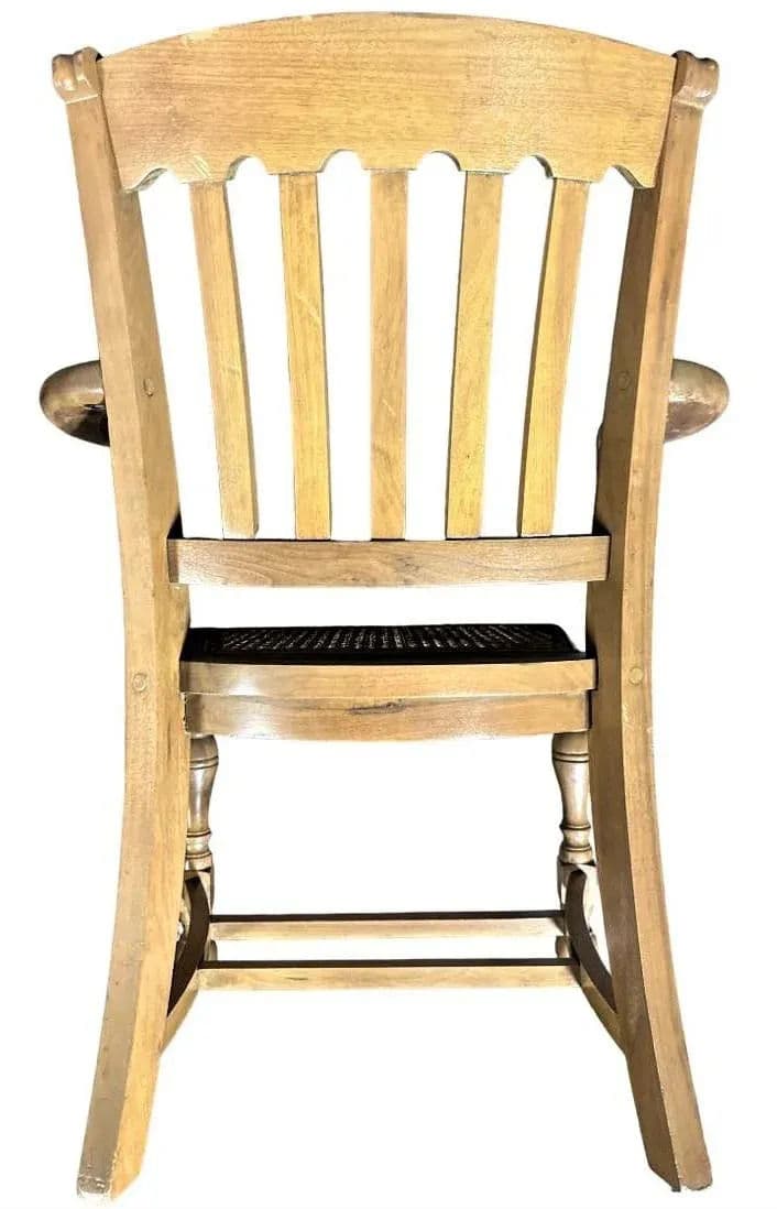 Cerused Walnut and Cane Chairs in a Mid 20th Century Spanish Style - a Pair - Thumbnail 8