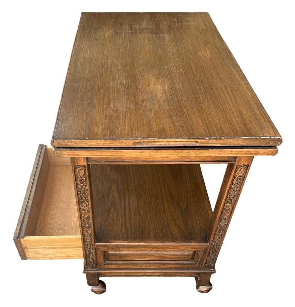 Romweber Viking Oak Dry Bar or Serving Cart - Vintage Mid 20th Century - Thumbnail 5