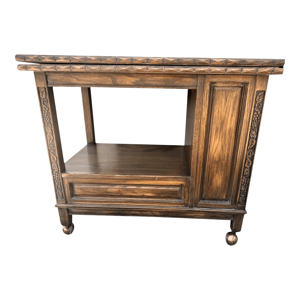 Romweber Viking Oak Dry Bar or Serving Cart - Vintage Mid 20th Century - Thumbnail 2