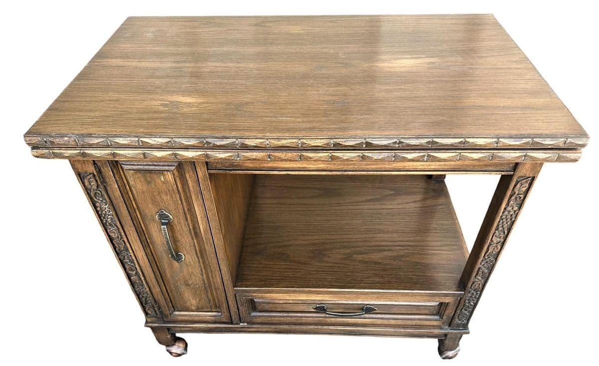 Romweber Viking Oak Dry Bar or Serving Cart - Vintage Mid 20th Century - Thumbnail 8