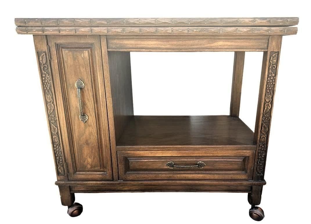 Romweber Viking Oak Dry Bar or Serving Cart - Vintage Mid 20th Century - Thumbnail 10