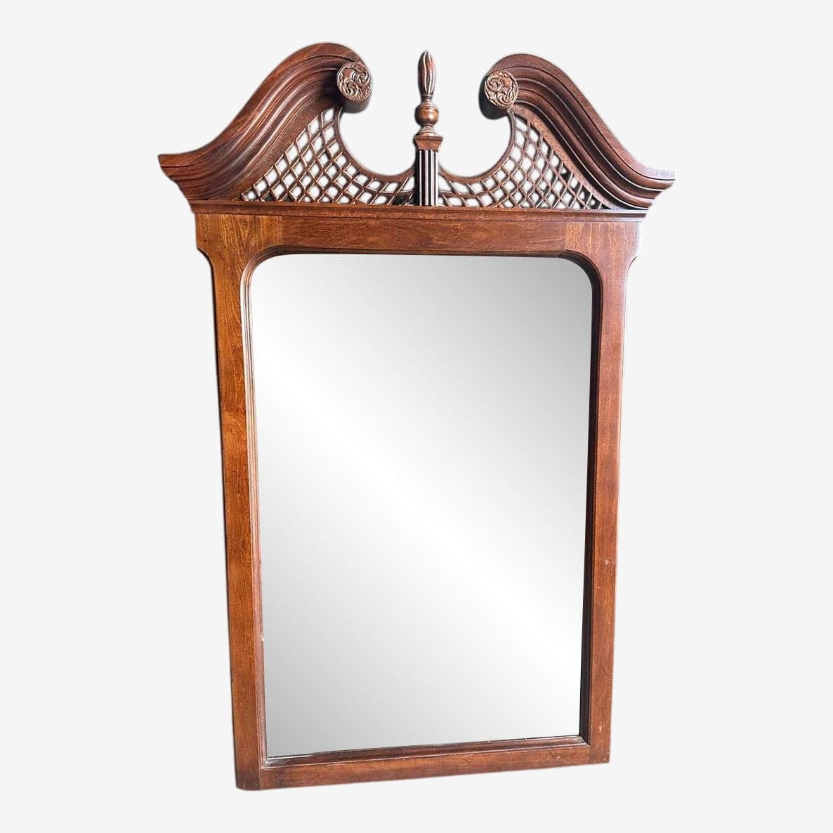 Solid Cherry Wood Chippendale Wall Mirror Made in North Carolina by Kincaid in 2001 - Image 1