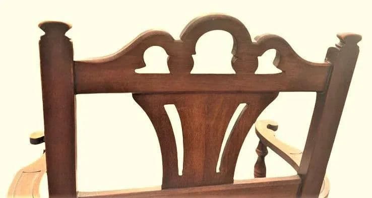 Antique Spanish Revival Solid Walnut Dining Chairs With New Kravet Upholstery - Set of 4 - Early 20th Century - Thumbnail 8