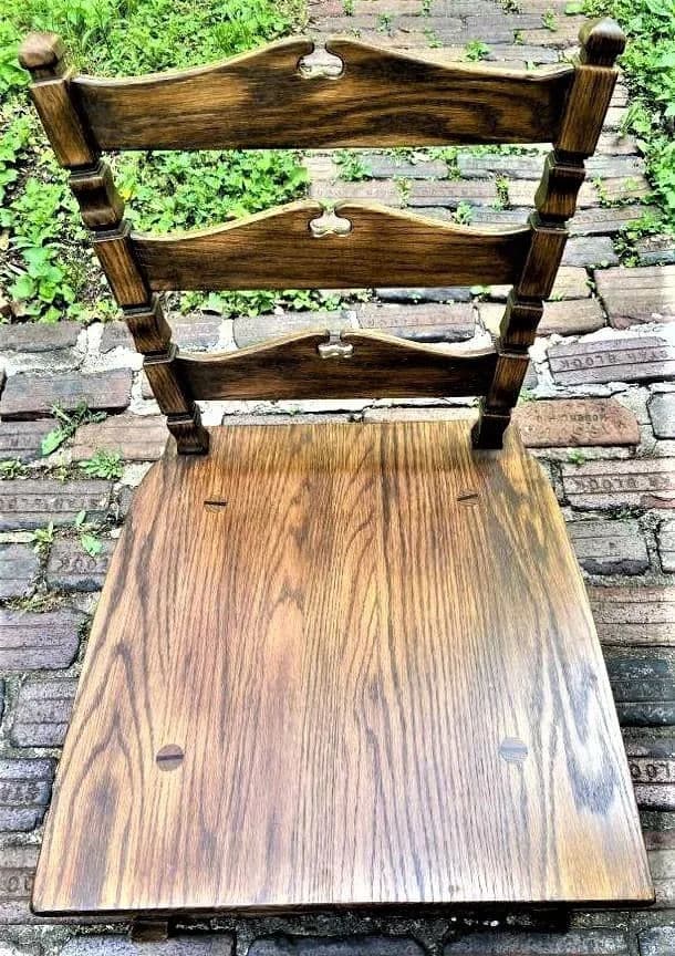 Romweber Viking Oak Chair With Original Tweed Cushions - Vintage Mid 20th Century - Thumbnail 3