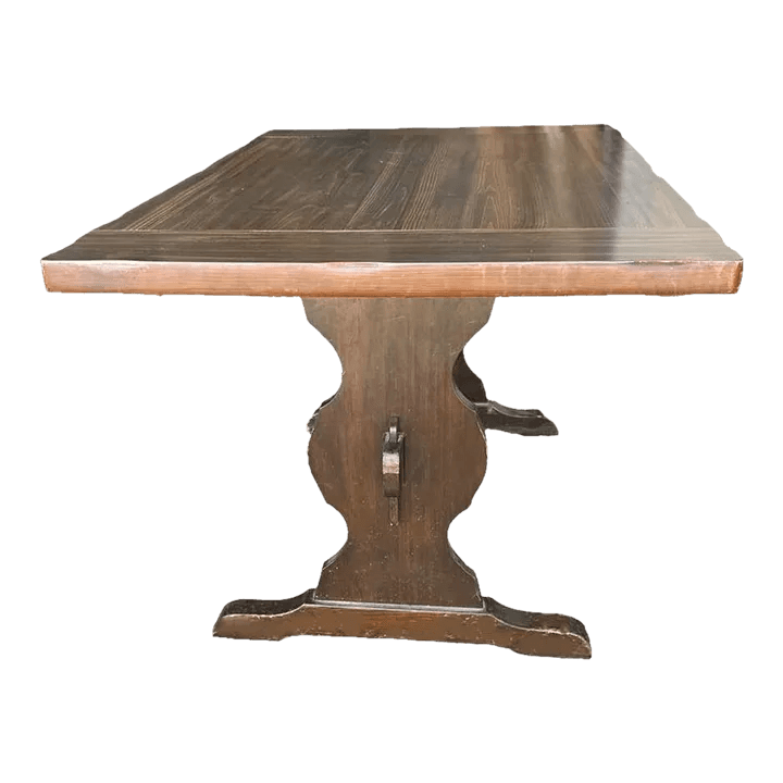 Trestle Tavern Pine Dining Table - Vintage 1980s - Thumbnail 2