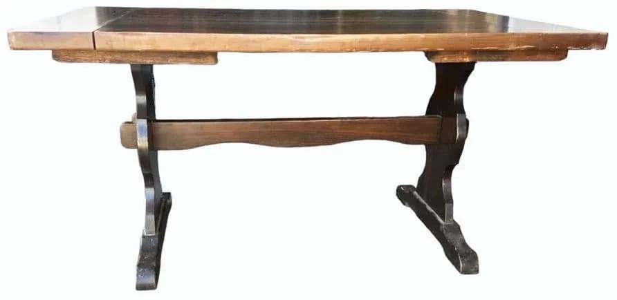 Trestle Tavern Pine Dining Table - Vintage 1980s - Thumbnail 5