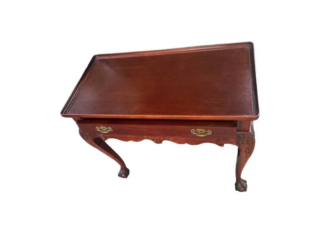 Solid Mahogany Georgian Style Console Server With Pullout Trays - Vintage 1990s - Thumbnail 6