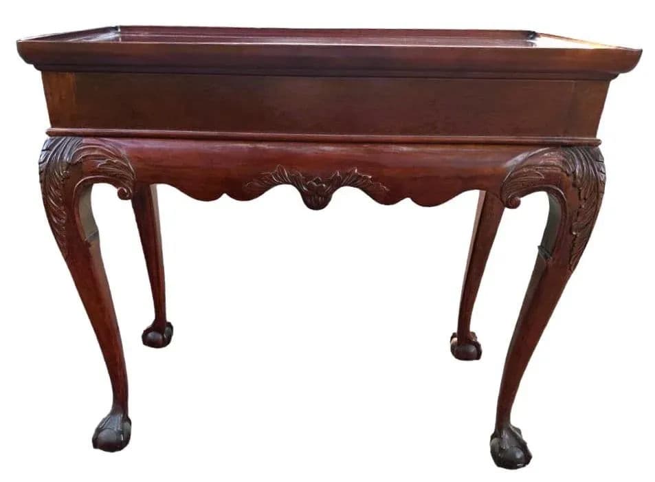 Solid Mahogany Georgian Style Console Server With Pullout Trays - Vintage 1990s - Thumbnail 10