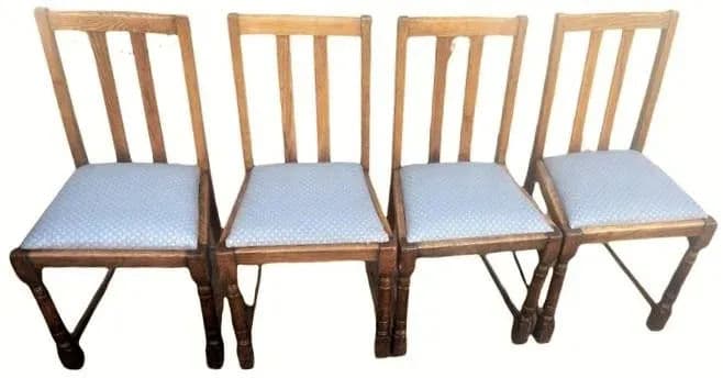 Scottish Arts & Crafts Quarter Sawn Oak Dining Chairs by F. H. Marshall - Set of 4 - Early 20th Century - Thumbnail 10