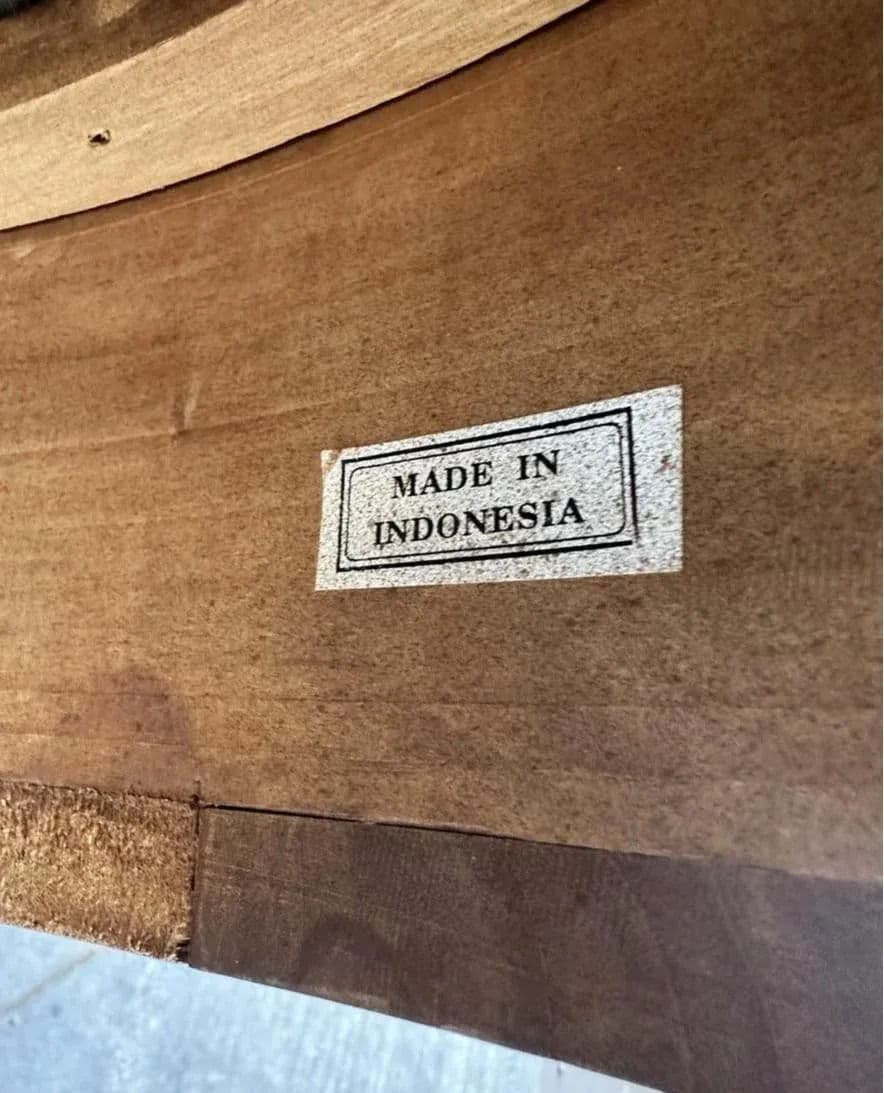 Sam Moore Safari Round Cocktail Ottoman With Carved Teakwood Frame and Cheetah Print Upholstery - Thumbnail 8