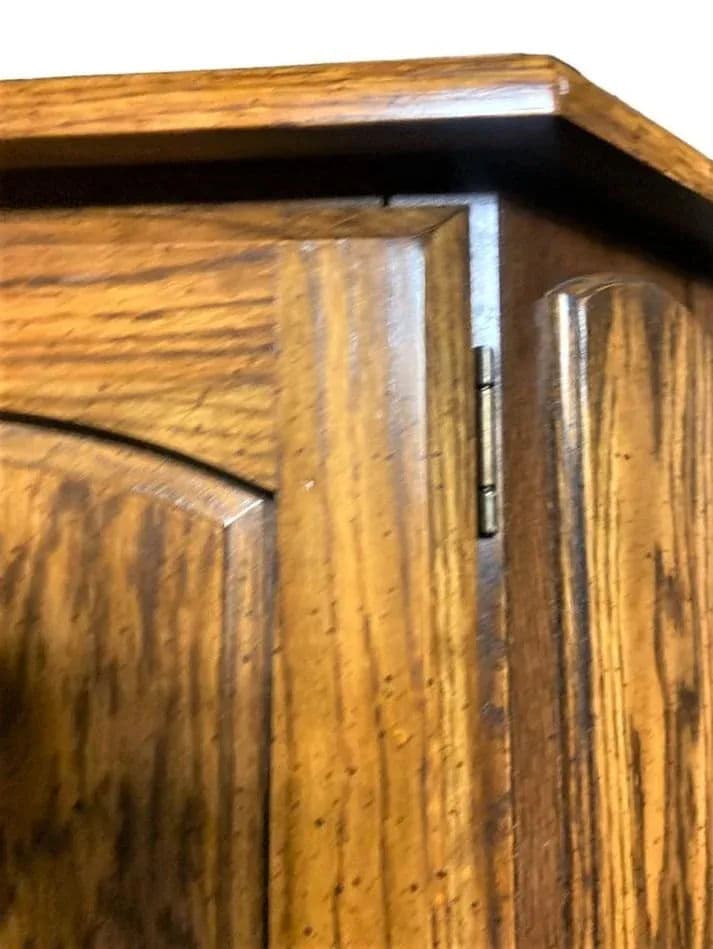 Octagonal Oak Side Table - Vintage Late 20th Century - Thumbnail 3