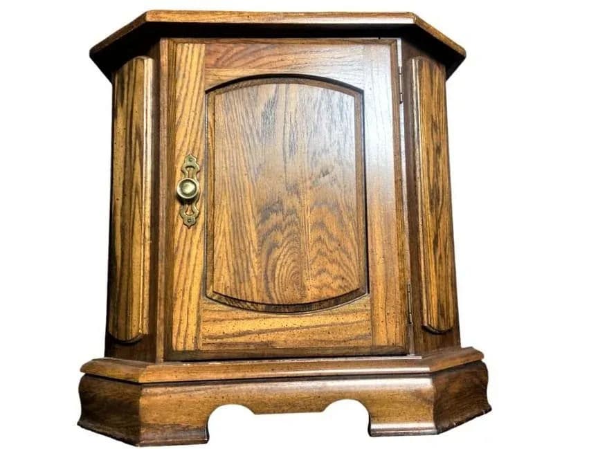 Octagonal Oak Side Table - Vintage Late 20th Century - Thumbnail 5