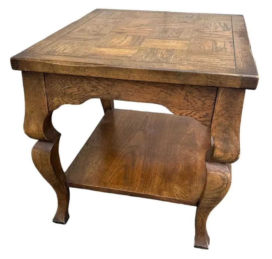 Altavista Lane Vintage Oak French Country Side Table - Late 20th Century - Thumbnail 4