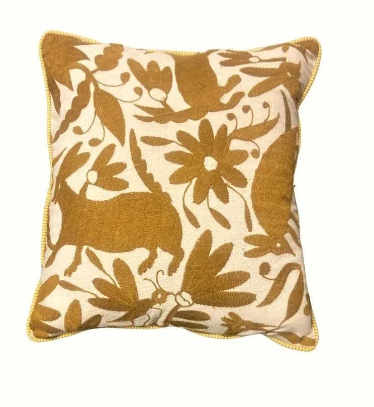 Ralph Lauren Home Vintage Chesterfield Chair and Ottoman Reupholstered With Otomi Hand Embroidery and Leather - Thumbnail 7