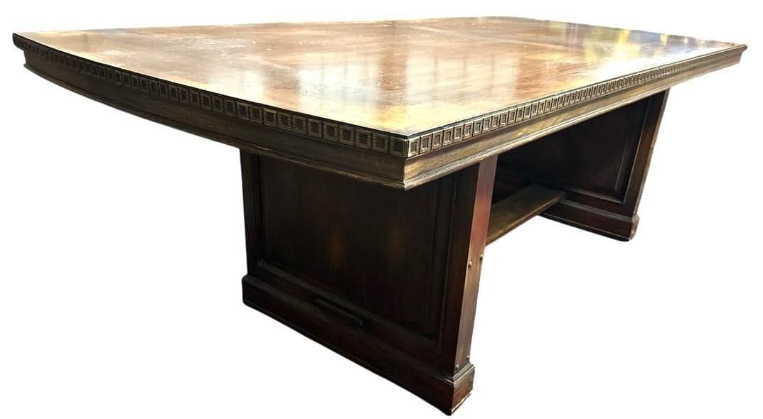 Romweber Viking Oak Board Room Table - Vintage 1940s - Thumbnail 4