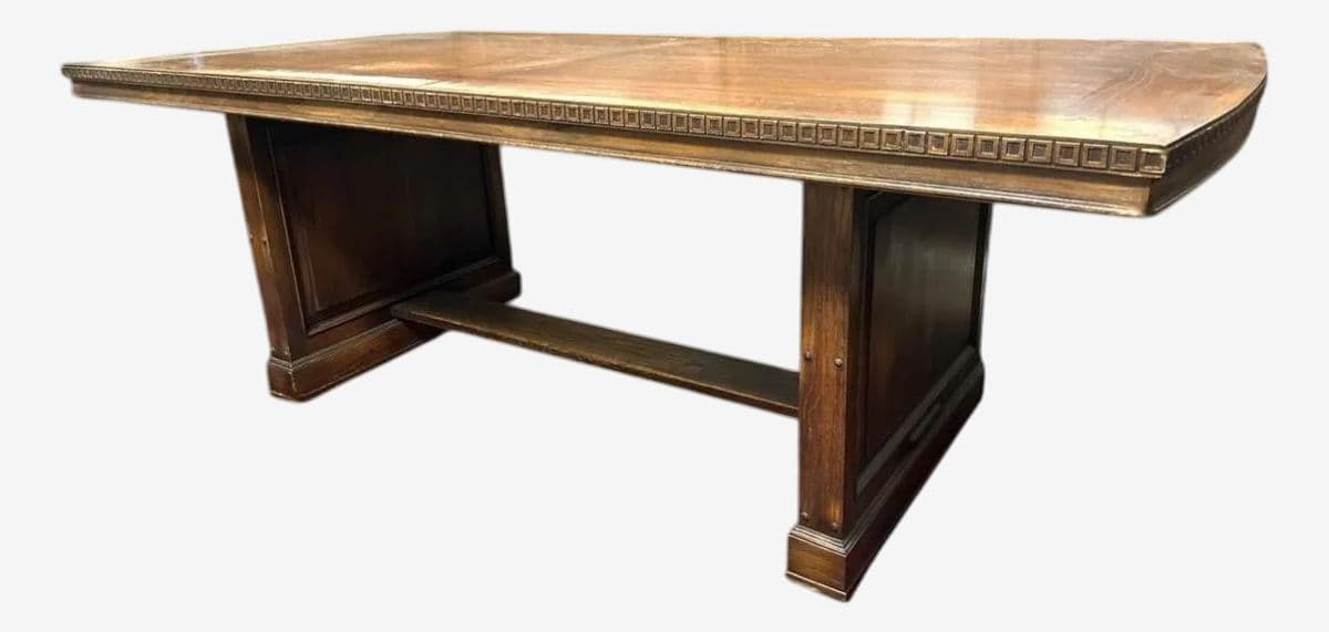 Romweber Viking Oak Board Room Table - Vintage 1940s - Image 1
