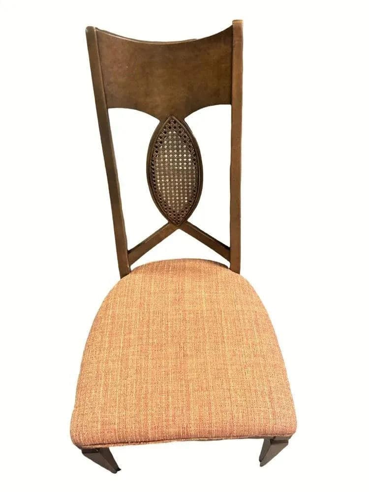Romweber Invicta Mid 20th Century Burlwood, Walnut, and Cane Dining Chairs - Set of 6 - Thumbnail 8
