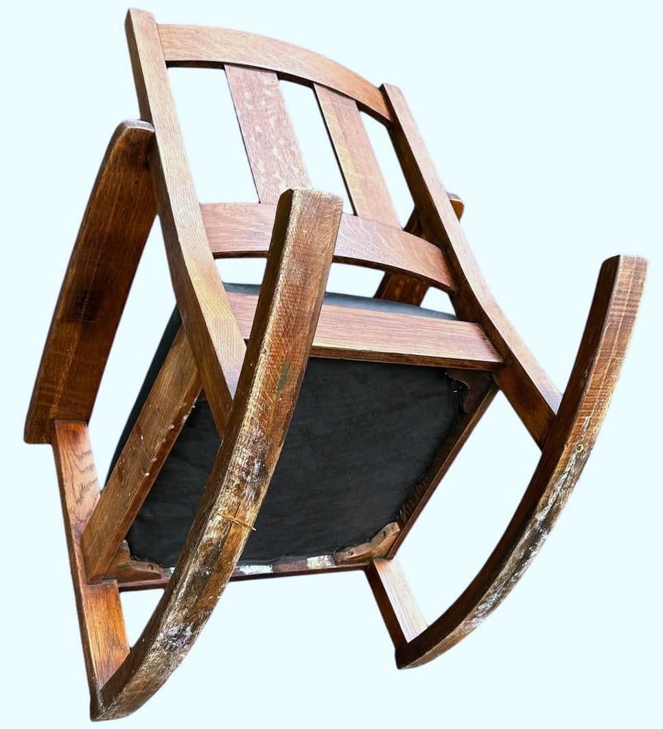 Signed Limbert Collectible Antique Arts & Crafts Quarter Sawn Oak Rocking Chair - Thumbnail 7