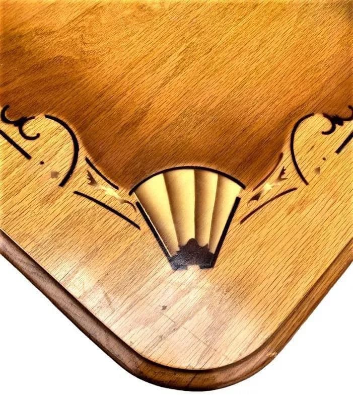 Vintage Rancho Monterey Style Solid Oak Dining Table - Circa 1930s - Thumbnail 6