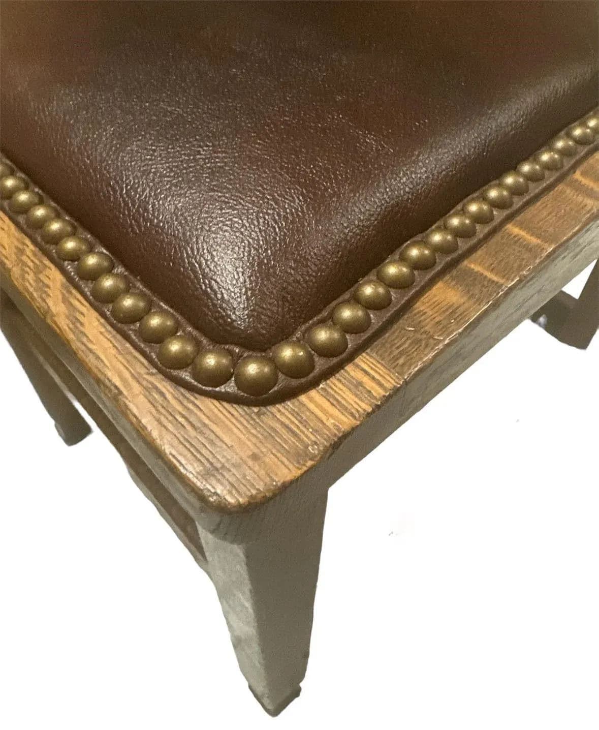 Wyburd and Liberty Attributed Antique Edwardian English Oak Chairs - a Pair - Thumbnail 8