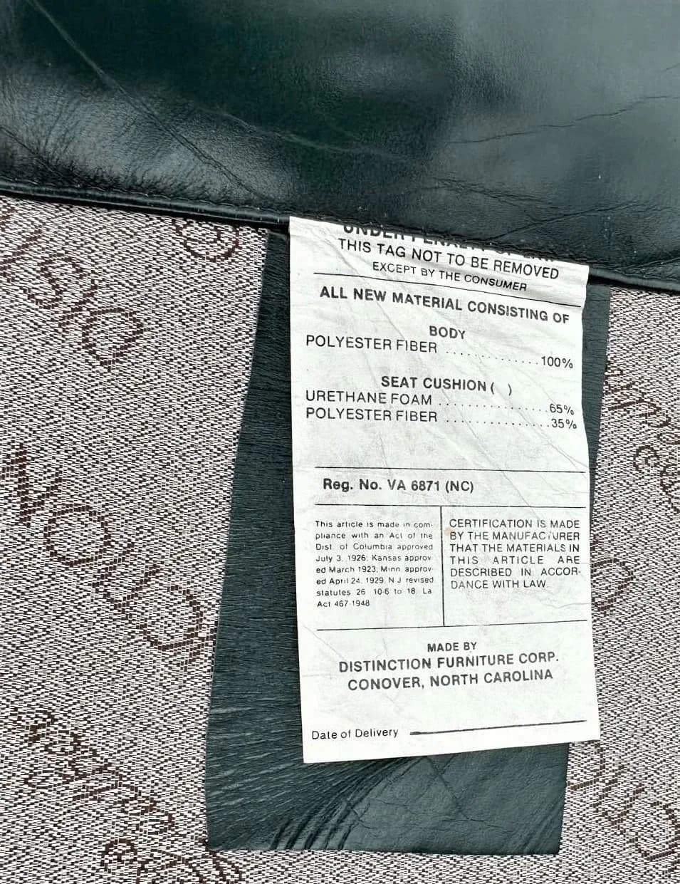 Leather Chair and Ottoman Set in Dark Green - Vintage Late 20th Century - Thumbnail 6