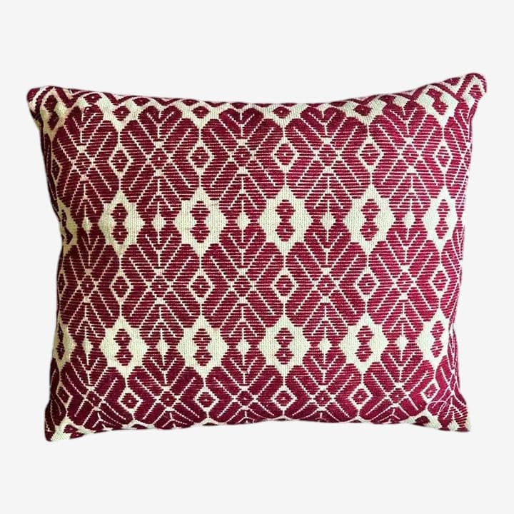 Hand-Embroidered Mexican Indigenous Pattern Pillow - Image 1