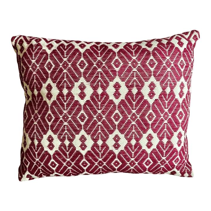 Hand-Embroidered Mexican Indigenous Pattern Pillow - Thumbnail 2
