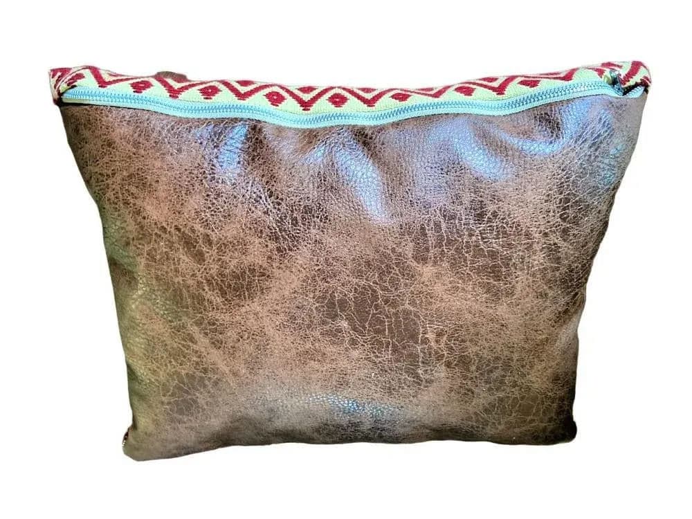 Hand-Embroidered Mexican Indigenous Pattern Pillow - Thumbnail 4