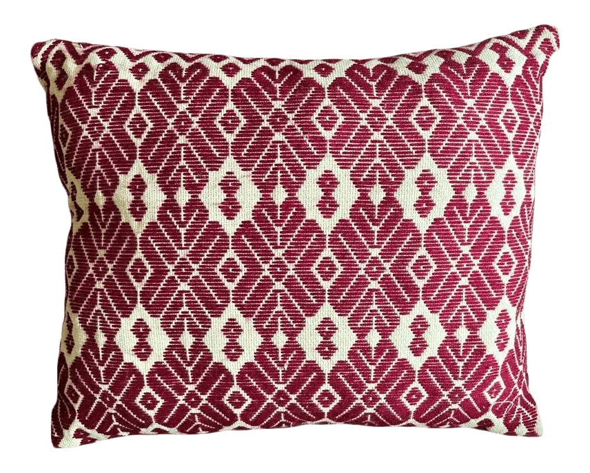 Hand-Embroidered Mexican Indigenous Pattern Pillow - Thumbnail 5