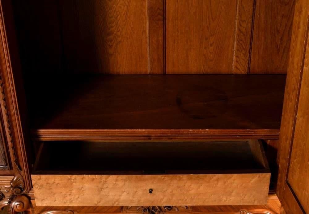 Monumental 19th Century French Fruitwood Louis XV Mirrored Armoire - 105" Tall X 60" Wide - Thumbnail 9