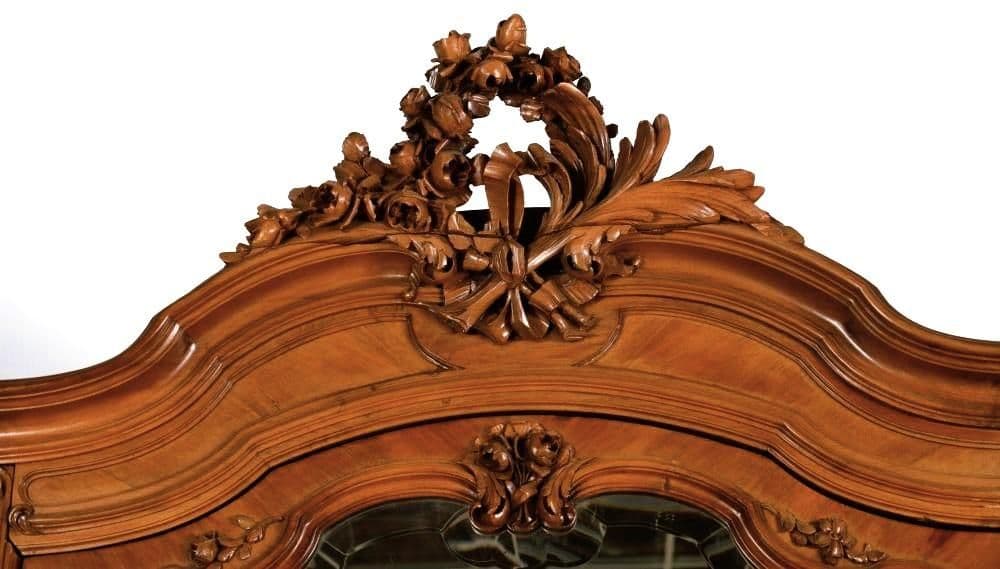 Monumental 19th Century French Fruitwood Louis XV Mirrored Armoire - 105" Tall X 60" Wide - Thumbnail 11