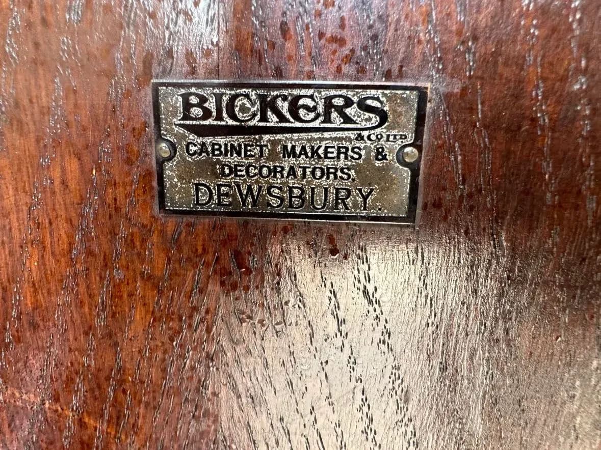 Antique 19th Century English Yorkshire Arts & Crafts Oak Sideboard or Credenza - Large 72" Wide - Thumbnail 7