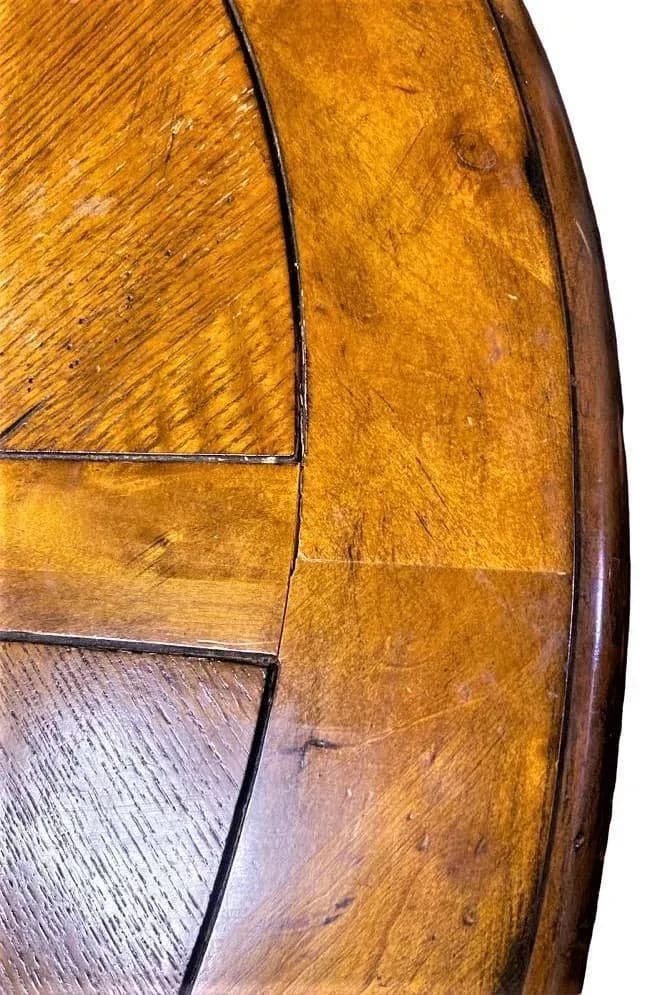 French Country Fruitwood and Oak Parquet Dining Table - Late 20th Century - Thumbnail 5