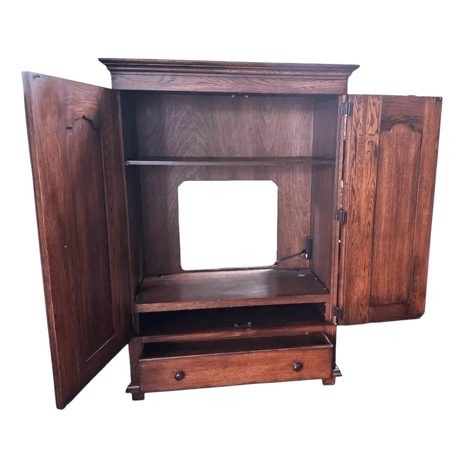 Romweber Vintage Oak Armoire - Late 20th Century - Thumbnail 3