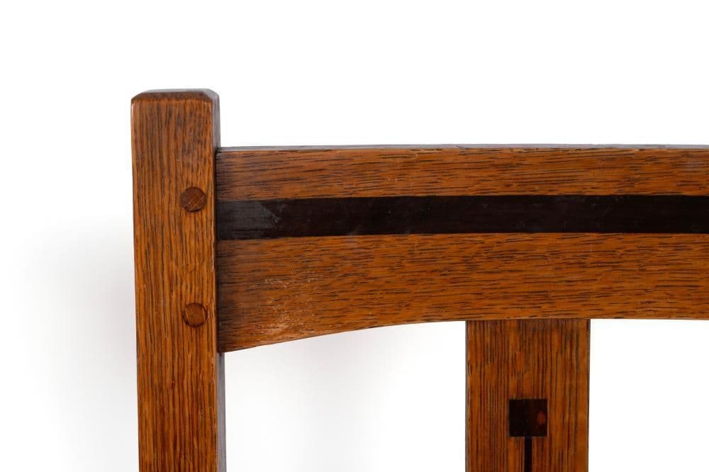 Antique Signed Charles Limbert 'Ebon-Oak' Dining Chairs - Set of 4 - Rare Find Circa 1915 - Thumbnail 4