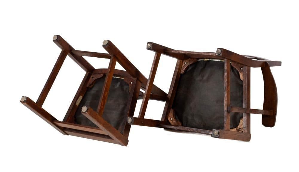 Antique Signed Charles Limbert 'Ebon-Oak' Dining Chairs - Set of 4 - Rare Find Circa 1915 - Thumbnail 8