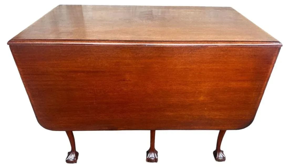 Antique English Style Mahogany Gate Leg Table - Made in Cambridge, Massachusetts Early 20th Century - Thumbnail 3