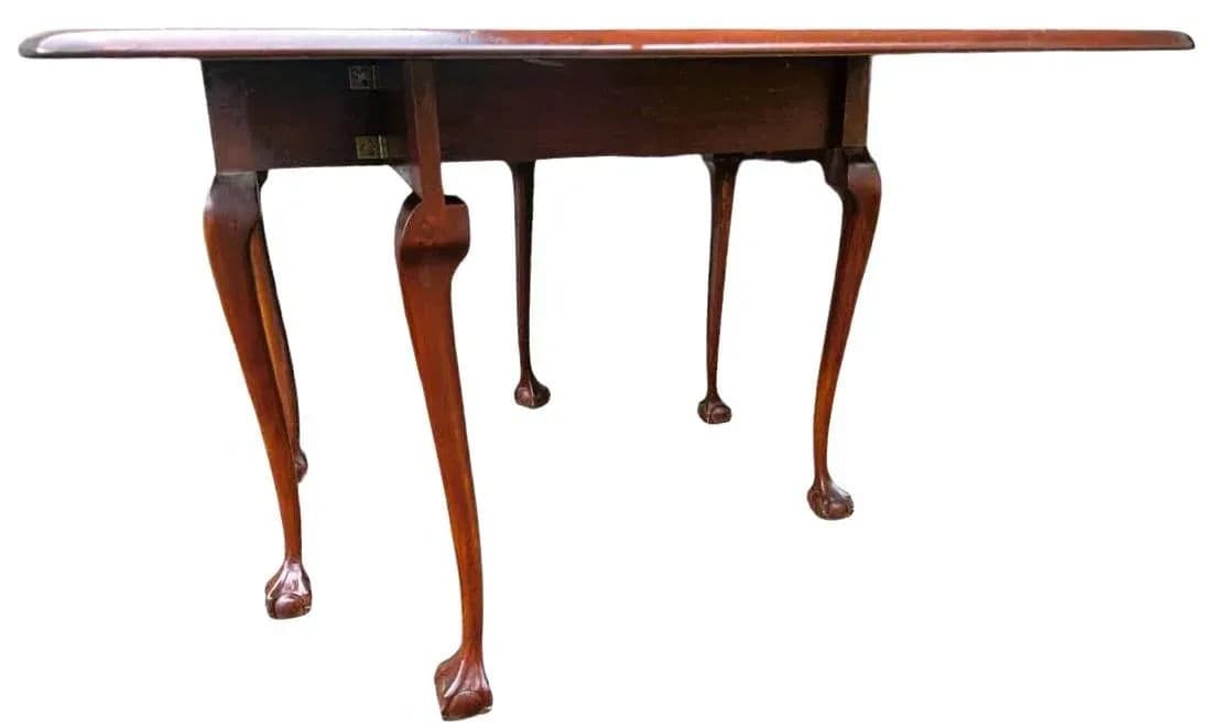 Antique English Style Mahogany Gate Leg Table - Made in Cambridge, Massachusetts Early 20th Century - Thumbnail 6