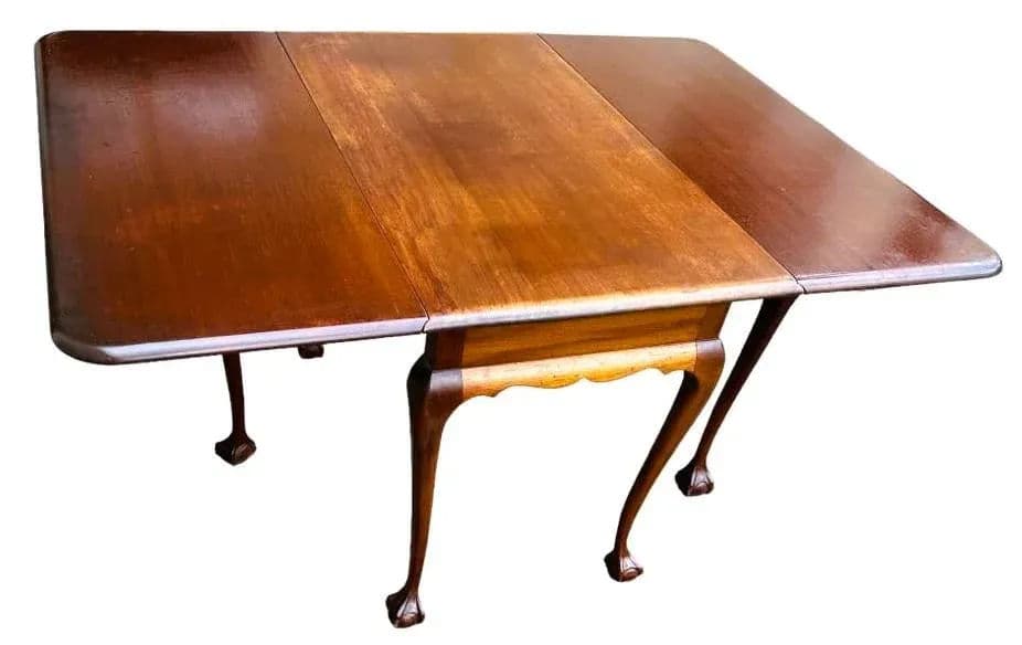 Antique English Style Mahogany Gate Leg Table - Made in Cambridge, Massachusetts Early 20th Century - Thumbnail 4