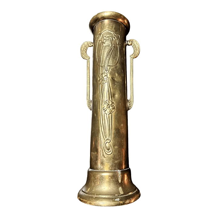 Antique English Arts & Crafts Brass Vase - Circa 1910 - Thumbnail 2