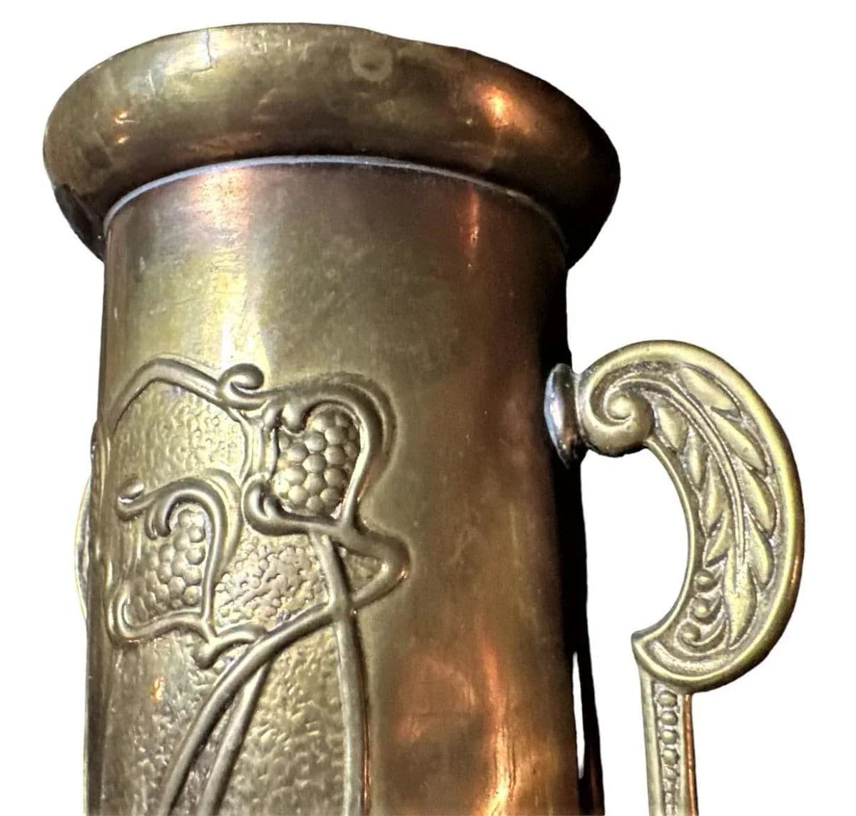 Antique English Arts & Crafts Brass Vase - Circa 1910 - Thumbnail 3