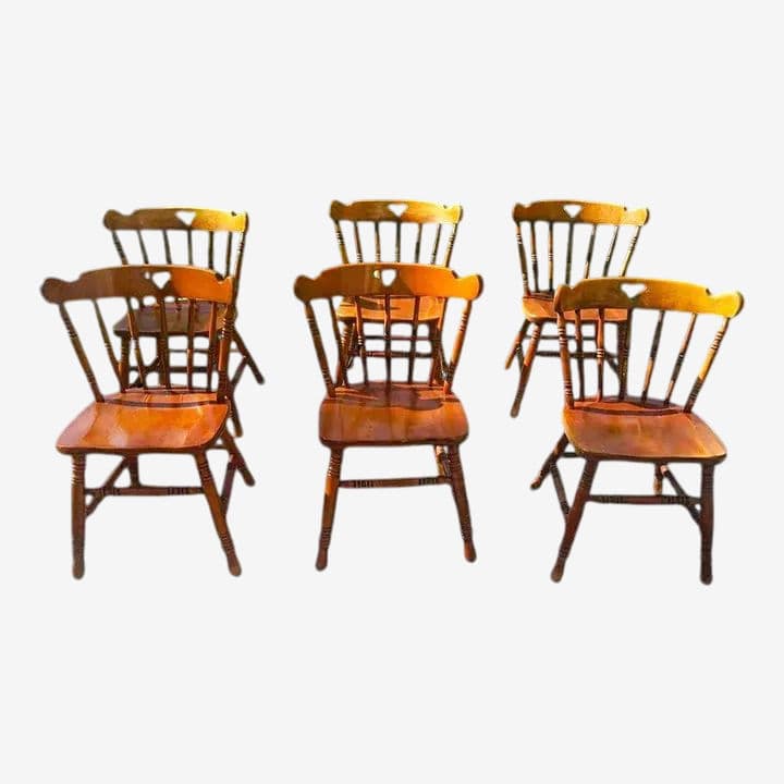 Swiss-American Tell City Pub Chairs in Hard Rock Maple - Set of 6 - Two Sets Available - Image 1