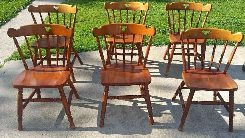 Swiss-American Tell City Pub Chairs in Hard Rock Maple - Set of 6 - Two Sets Available - Thumbnail 8