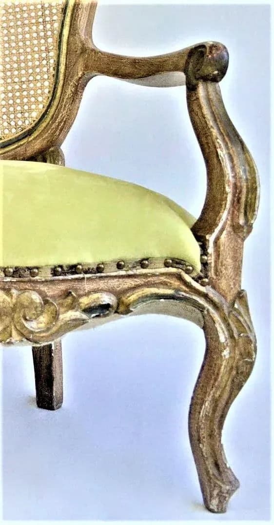 Late 18th Century Spanish Colonial Antique Gilt and Painted Gesso Frame Settee - Thumbnail 6